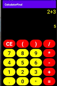 Calculator app interface showing number pad and display