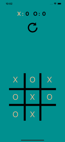 Tic Tac Toe game in progress